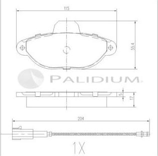 Ashuki P1-1098 - Тормозные колодки, дисковые, комплект autospares.lv