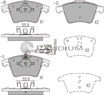 Ashuki P1-1048 - Тормозные колодки, дисковые, комплект autospares.lv