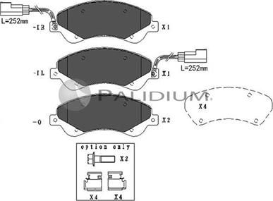 Ashuki P1-1058 - Тормозные колодки, дисковые, комплект autospares.lv