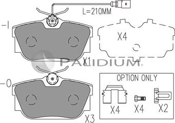 Ashuki P1-1060 - Тормозные колодки, дисковые, комплект autospares.lv