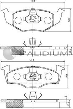 Ashuki P1-1009 - Тормозные колодки, дисковые, комплект autospares.lv