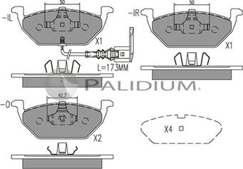 Ashuki P1-1001 - Тормозные колодки, дисковые, комплект autospares.lv