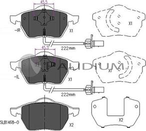 Ashuki P1-1014 - Тормозные колодки, дисковые, комплект autospares.lv