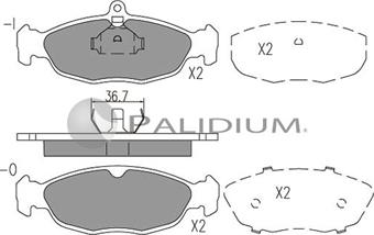 Ashuki P1-1015 - Тормозные колодки, дисковые, комплект autospares.lv