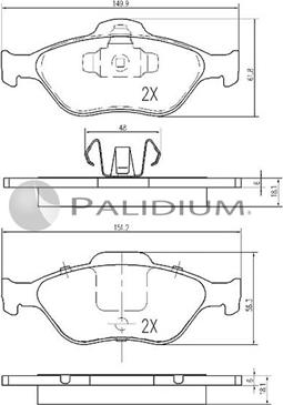 Ashuki P1-1080 - Тормозные колодки, дисковые, комплект autospares.lv