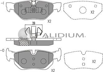 Ashuki P1-1088 - Тормозные колодки, дисковые, комплект autospares.lv