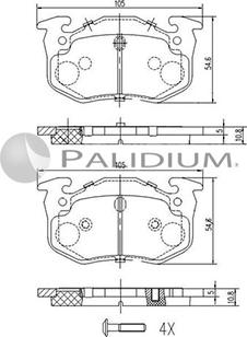Ashuki P1-1036 - Тормозные колодки, дисковые, комплект autospares.lv
