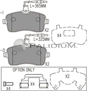 Ashuki P1-1079 - Тормозные колодки, дисковые, комплект autospares.lv