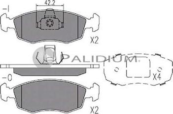 Ashuki P1-1198 - Тормозные колодки, дисковые, комплект autospares.lv