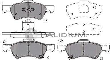 Ashuki P1-1165 - Тормозные колодки, дисковые, комплект autospares.lv