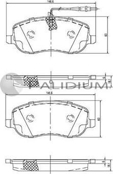 Ashuki P1-1166 - Тормозные колодки, дисковые, комплект autospares.lv