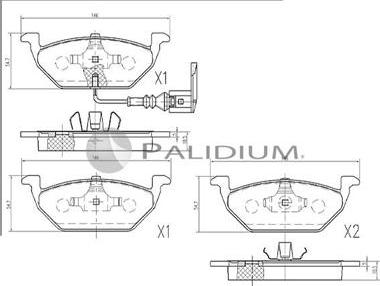 Ashuki P1-1105 - Тормозные колодки, дисковые, комплект autospares.lv