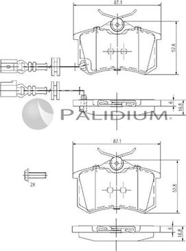 Ashuki P1-1101 - Тормозные колодки, дисковые, комплект autospares.lv