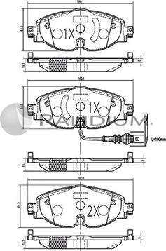 Ashuki P1-1133 - Тормозные колодки, дисковые, комплект autospares.lv