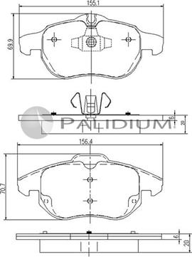 Ashuki P1-1125 - Тормозные колодки, дисковые, комплект autospares.lv