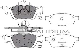 Ashuki P1-1122 - Тормозные колодки, дисковые, комплект autospares.lv