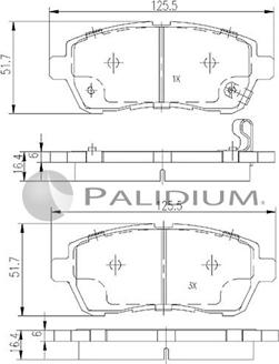 Ashuki P1-1127 - Тормозные колодки, дисковые, комплект autospares.lv