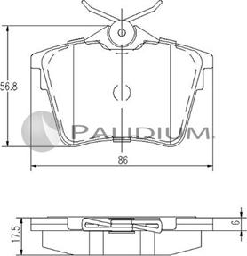 Ashuki P1-1175 - Тормозные колодки, дисковые, комплект autospares.lv