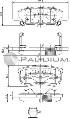 Ashuki P1-1292 - Тормозные колодки, дисковые, комплект autospares.lv