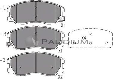 Ashuki P1-1240 - Тормозные колодки, дисковые, комплект autospares.lv