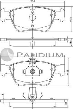 Ashuki P1-1218 - Тормозные колодки, дисковые, комплект autospares.lv