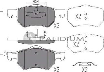 Ashuki P1-1281 - Тормозные колодки, дисковые, комплект autospares.lv