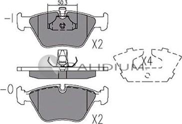 Ashuki P1-1220 - Тормозные колодки, дисковые, комплект autospares.lv