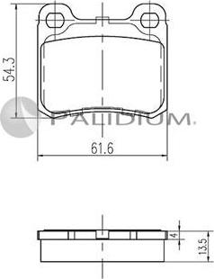 Ashuki P1-1221 - Тормозные колодки, дисковые, комплект autospares.lv