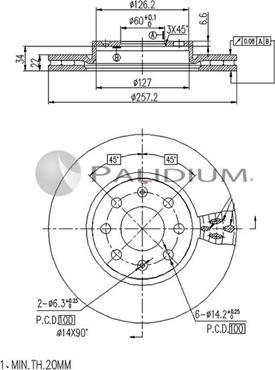 Ashuki P330-043 - Тормозной диск autospares.lv