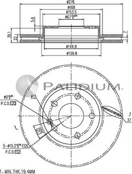 Ashuki P330-059 - Тормозной диск autospares.lv