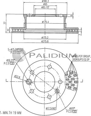 Ashuki P330-051 - Тормозной диск autospares.lv