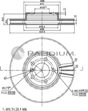 Ashuki P330-053 - Тормозной диск autospares.lv