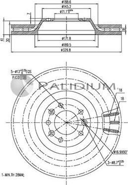 Ashuki P330-052 - Тормозной диск autospares.lv