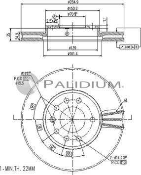 Ashuki P330-069 - Тормозной диск autospares.lv