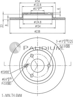 Ashuki P330-061 - Тормозной диск autospares.lv