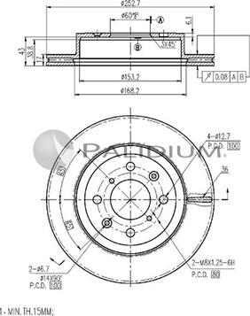 Ashuki P330-063 - Тормозной диск autospares.lv