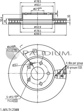 Ashuki P330-150 - Тормозной диск autospares.lv