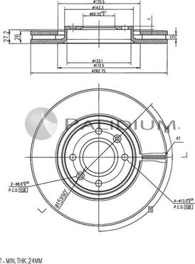 Ashuki P330-005 - Тормозной диск autospares.lv