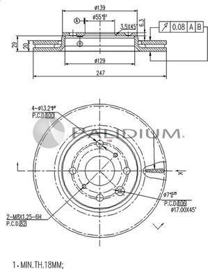 Ashuki P330-001 - Тормозной диск autospares.lv