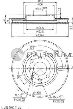 Ashuki P330-003 - Тормозной диск autospares.lv