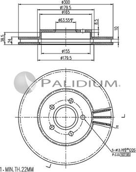 Ashuki P330-014 - Тормозной диск autospares.lv