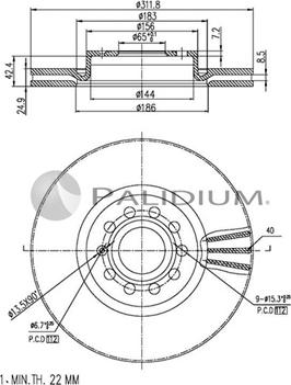 Ashuki P330-018 - Тормозной диск autospares.lv