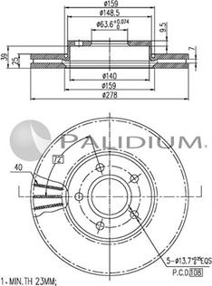 Ashuki P330-013 - Тормозной диск autospares.lv