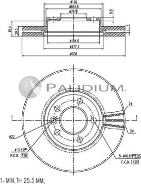 Ashuki P330-012 - Тормозной диск autospares.lv