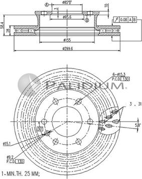 Ashuki P330-017 - Тормозной диск autospares.lv