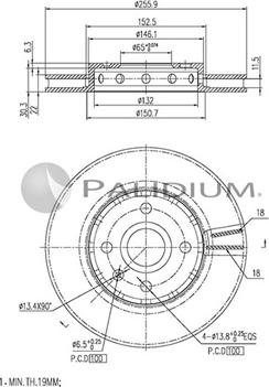 Ashuki P330-089 - Тормозной диск autospares.lv