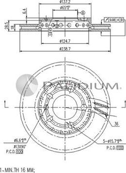 Ashuki P330-081 - Тормозной диск autospares.lv