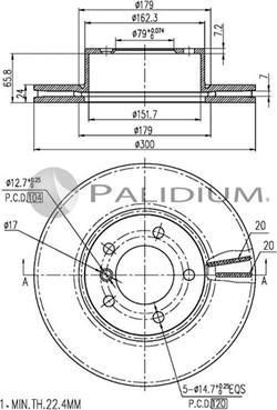 Ashuki P330-083 - Тормозной диск autospares.lv