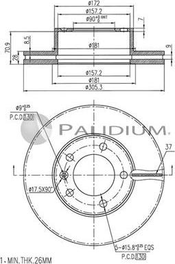 Ashuki P330-034 - Тормозной диск autospares.lv