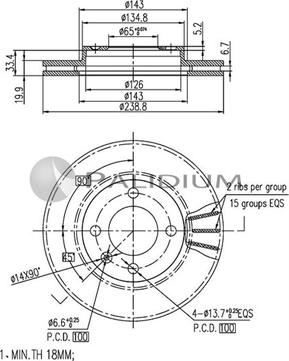 Ashuki P330-036 - Тормозной диск autospares.lv